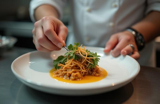 Chef preparing an international dish